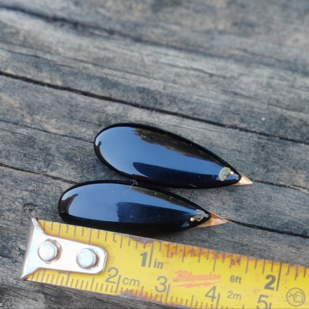 Vintage 14k Ross Simons Black Onyx Earrings - Picture 5 of 5